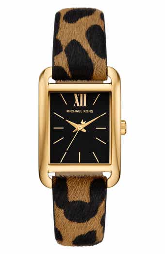 Monroe Animal Print Genuine Calf Hair Watch, 27mm