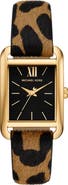 Michael Kors Monroe Animal Print Genuine Calf Hair Watch, 27mm