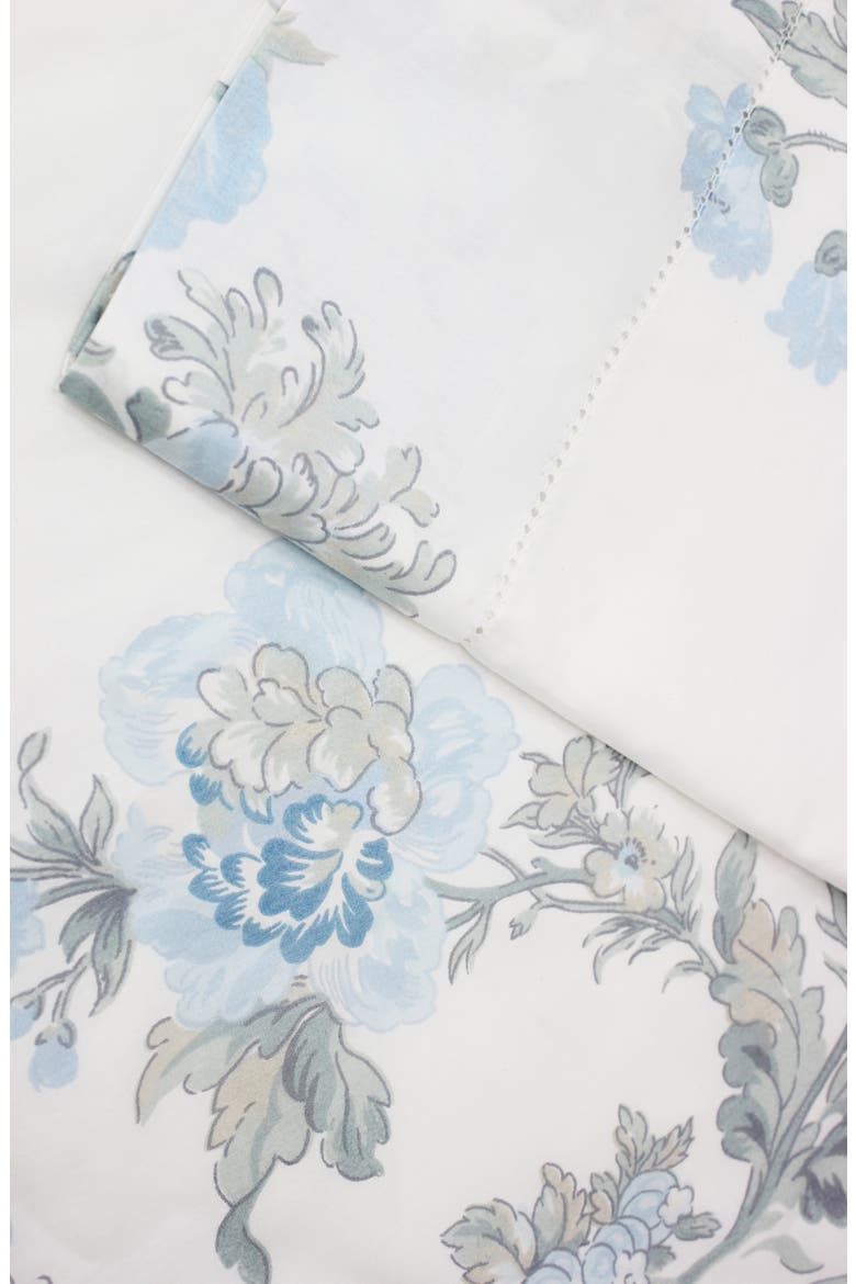 Rose 200 Thread Count Percale Cotton Sheet Set, Alternate, color, BLUE