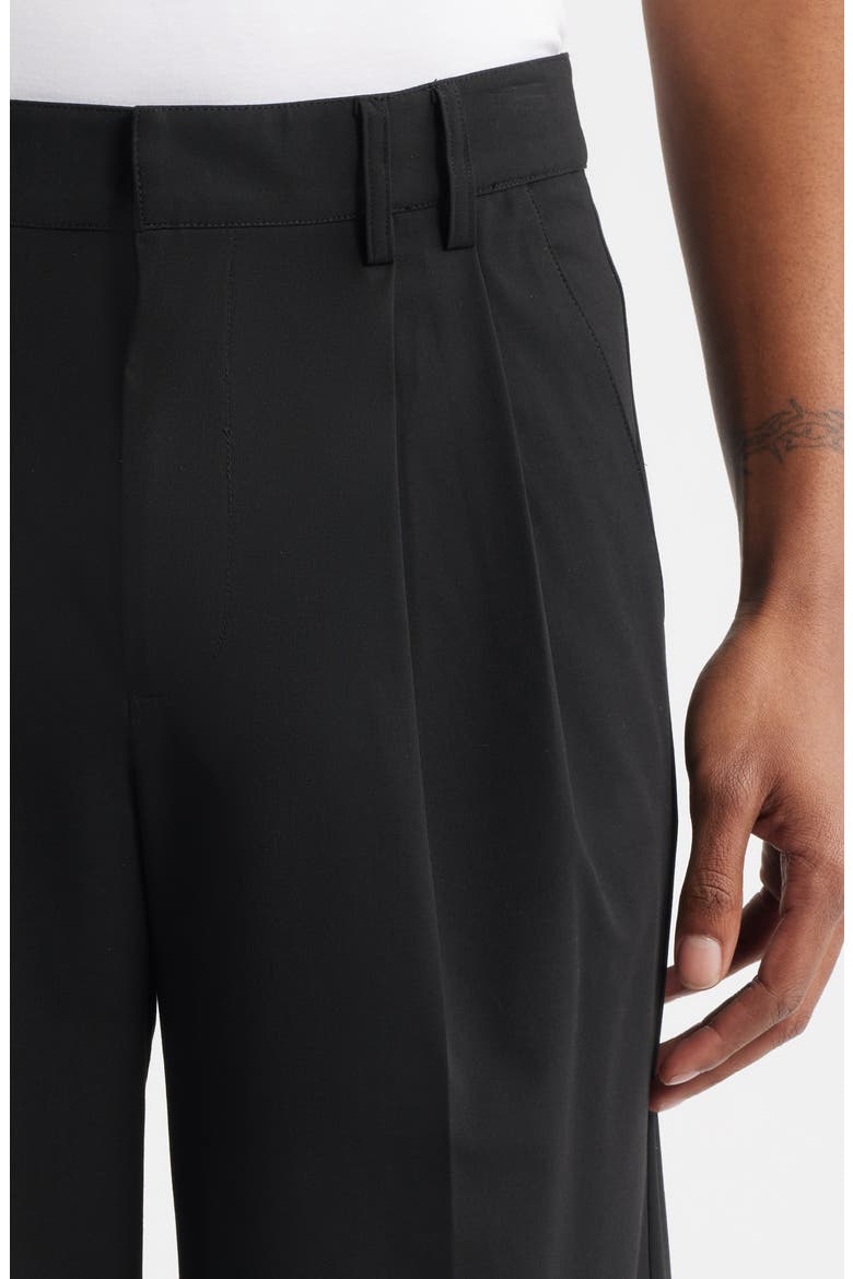 Eco Pleated Wide Leg Trousers, Alternate, color, BLACK