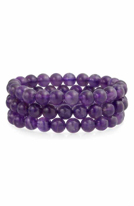 Set of 3 Semiprecious Stone Beaded Stretch Bracelets