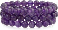 BLING JEWELRY Set of 3 Semiprecious Stone Beaded Stretch Bracelets