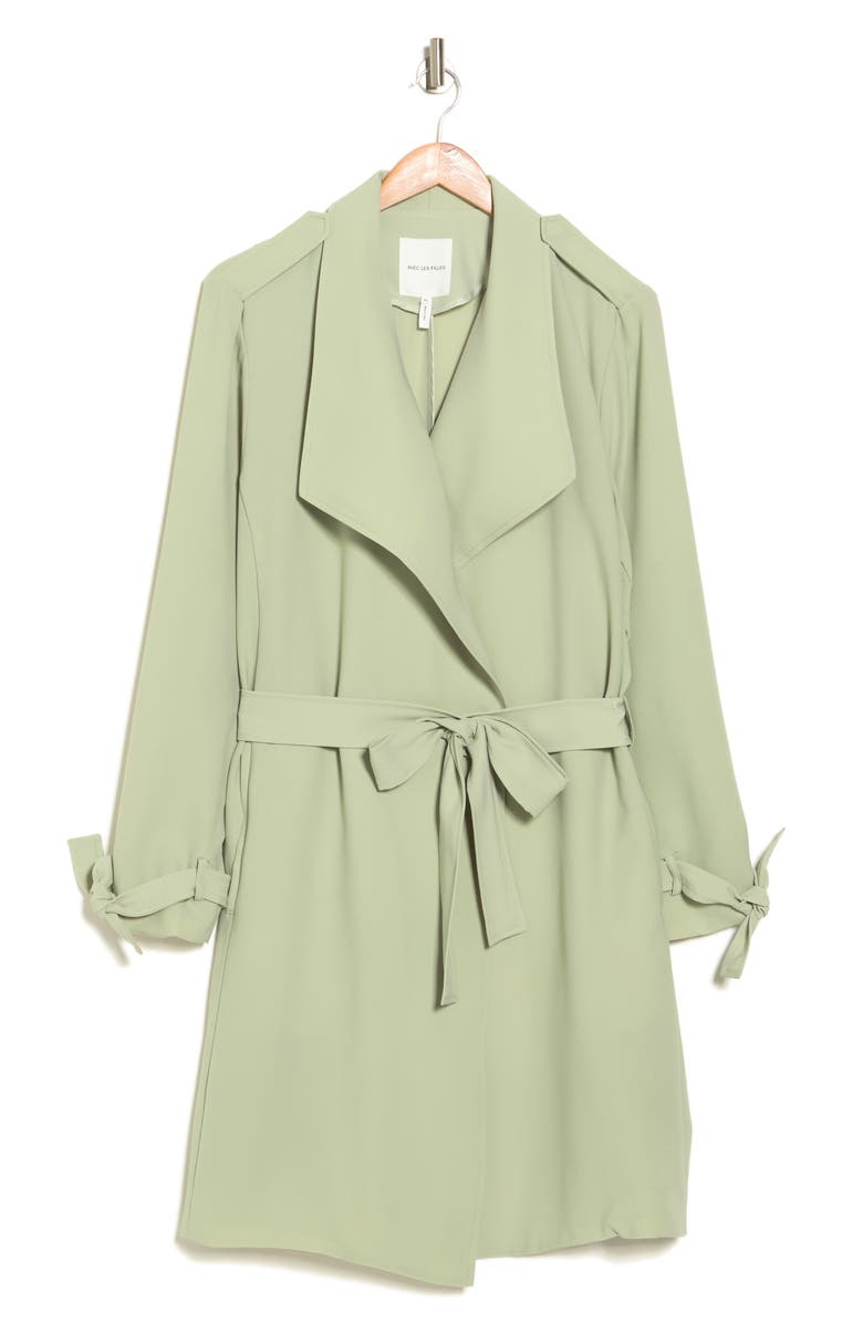 Avec Les Filles Crepe Drape Belted Jacket, Main, color,