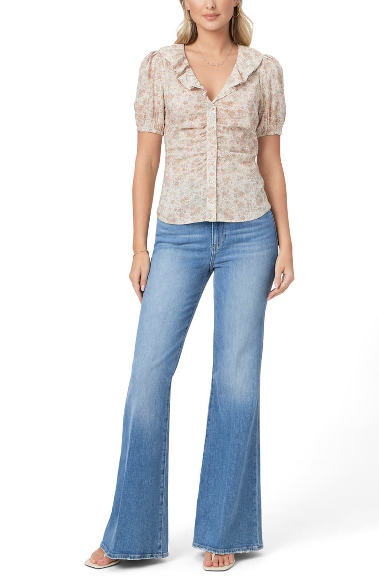 PAIGE Adara Floral Short Sleeve Button-Up Shirt, Alternate, color, 