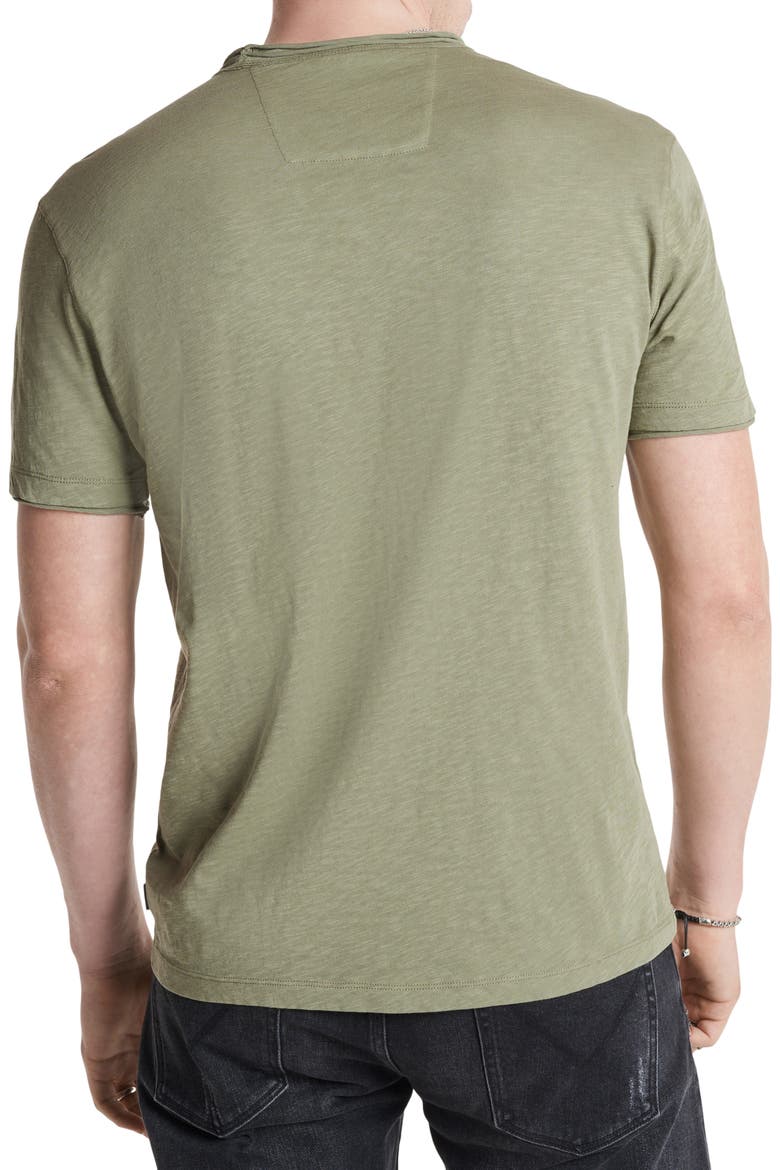 Miles Raw Edge Slub V-Neck T-Shirt, Alternate, color, LICHEN GREEN