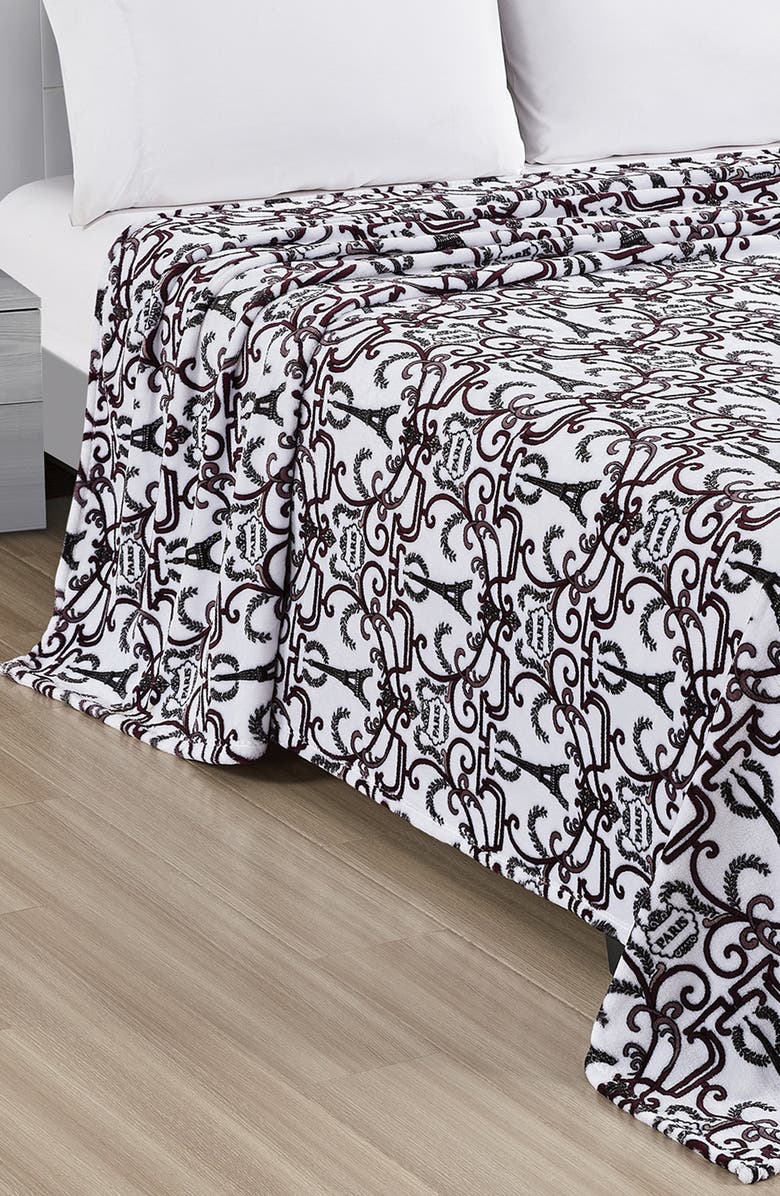 Luxury Home Paris Fleece Throw Blanket, Alternate, color, Chantal
