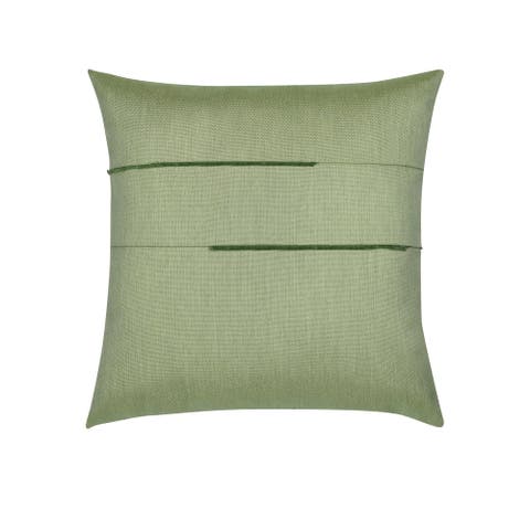 Micro Fringe Square Indoor & Outdoor Square Woven Accent Pillow with chenille accents