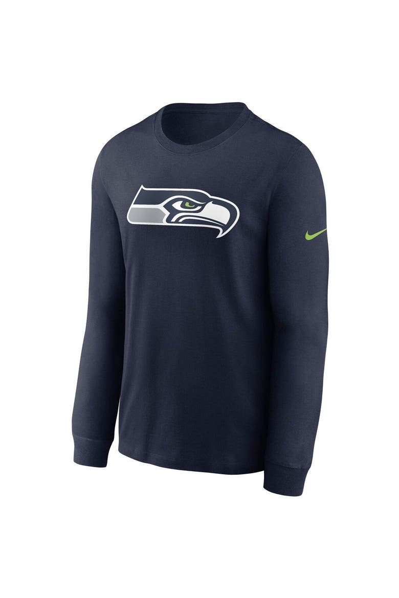 Men's Nike College Navy Seattle Seahawks Primary Logo Long Sleeve T-Shirt, Alternate, color, Navy