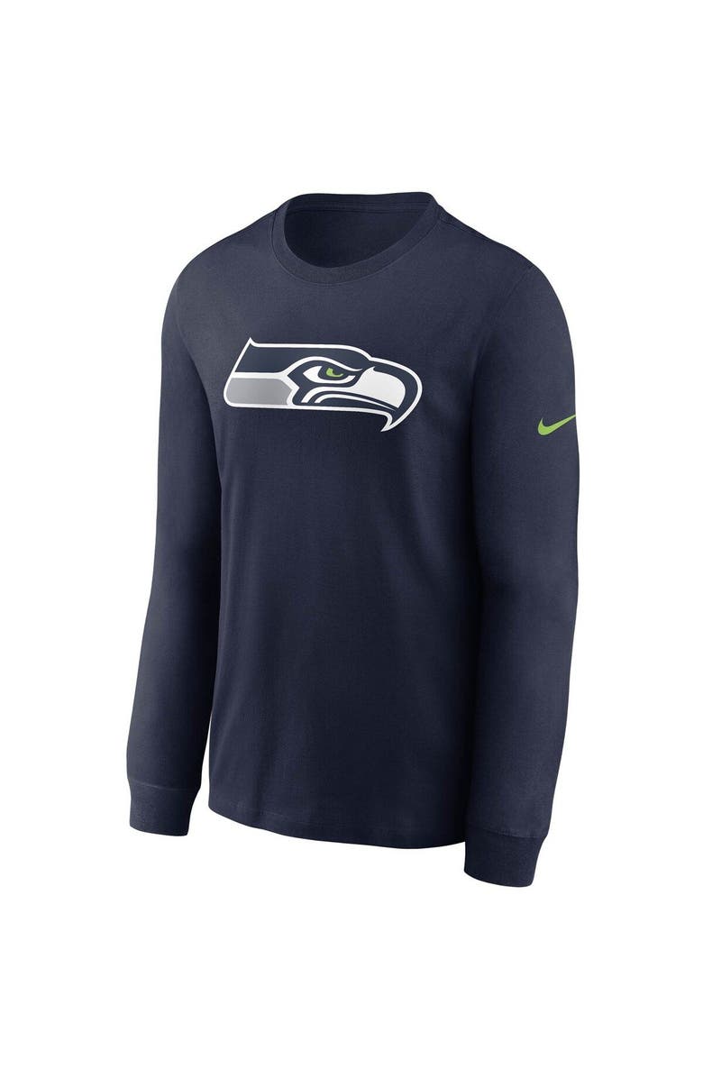 Nike Men's Nike College Navy Seattle Seahawks Primary Logo Long Sleeve T-Shirt, Alternate, color, Navy