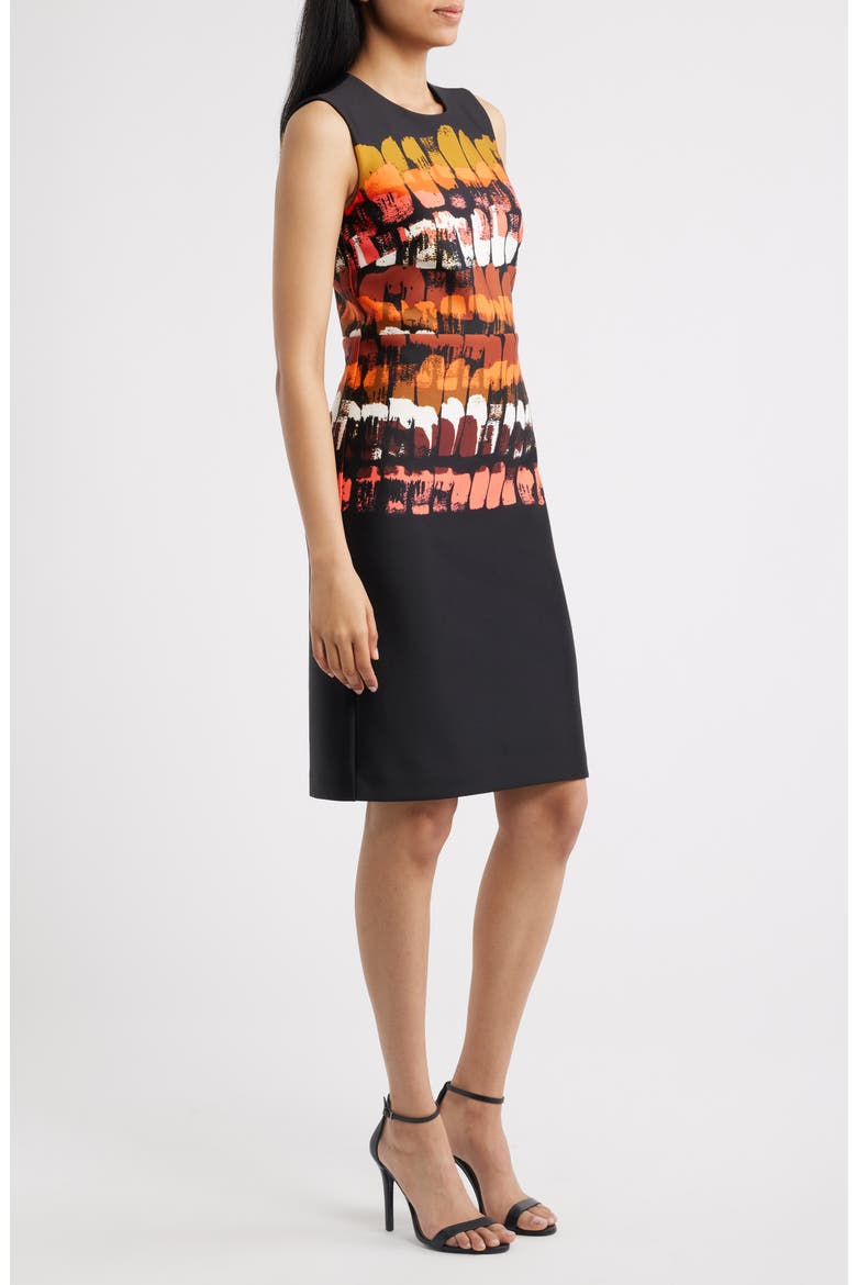 Print Sleeveless Sheath Dress, Alternate, color, ANNE BLACK MULTI