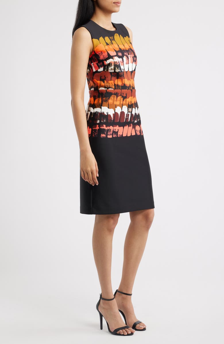 Anne Klein Print Sleeveless Sheath Dress, Alternate, color, Anne Black Multi