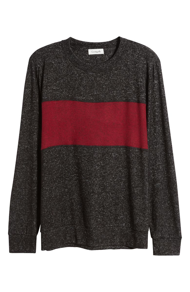 Loveappella Colorblock Long Sleeve Brushed Jersey Top, Alternate, color,