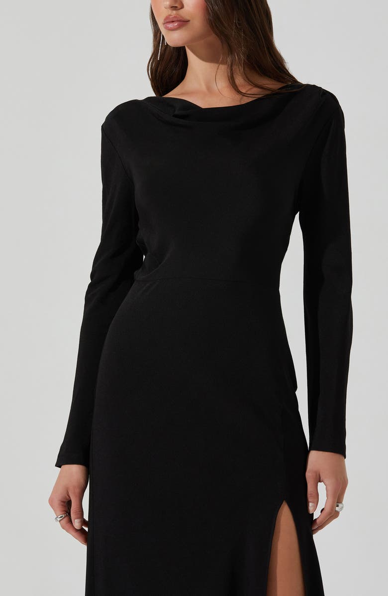 ASTR the Label Decima Cowl Neck Cocktail Dress, Alternate, color, Black