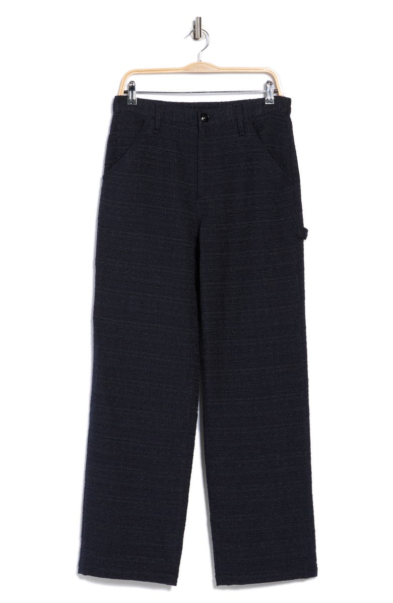 rag & bone Amaya Tweed Carpenter Pants, Alternate, color, Navy