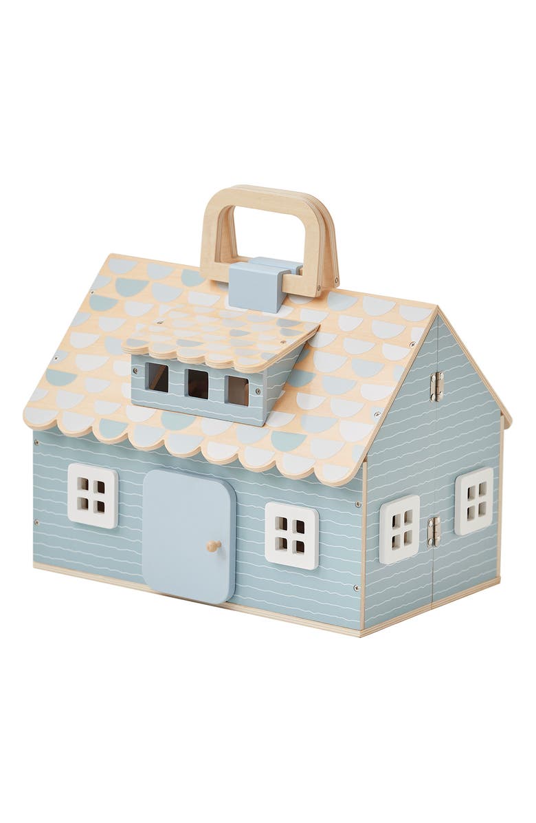 Teamson Kids Olivia's World Portable Dollhouse Playset, Main, color, Gray/ Wood