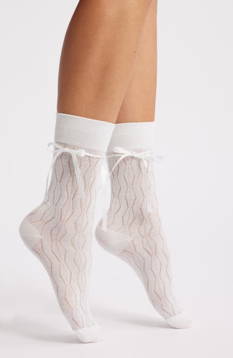 Bellabow Satin Robbon Crew Socks