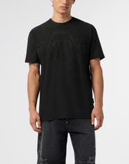 PHILIPP PLEIN Round Neck T-Shirt Jacquard Hexagon Line Men