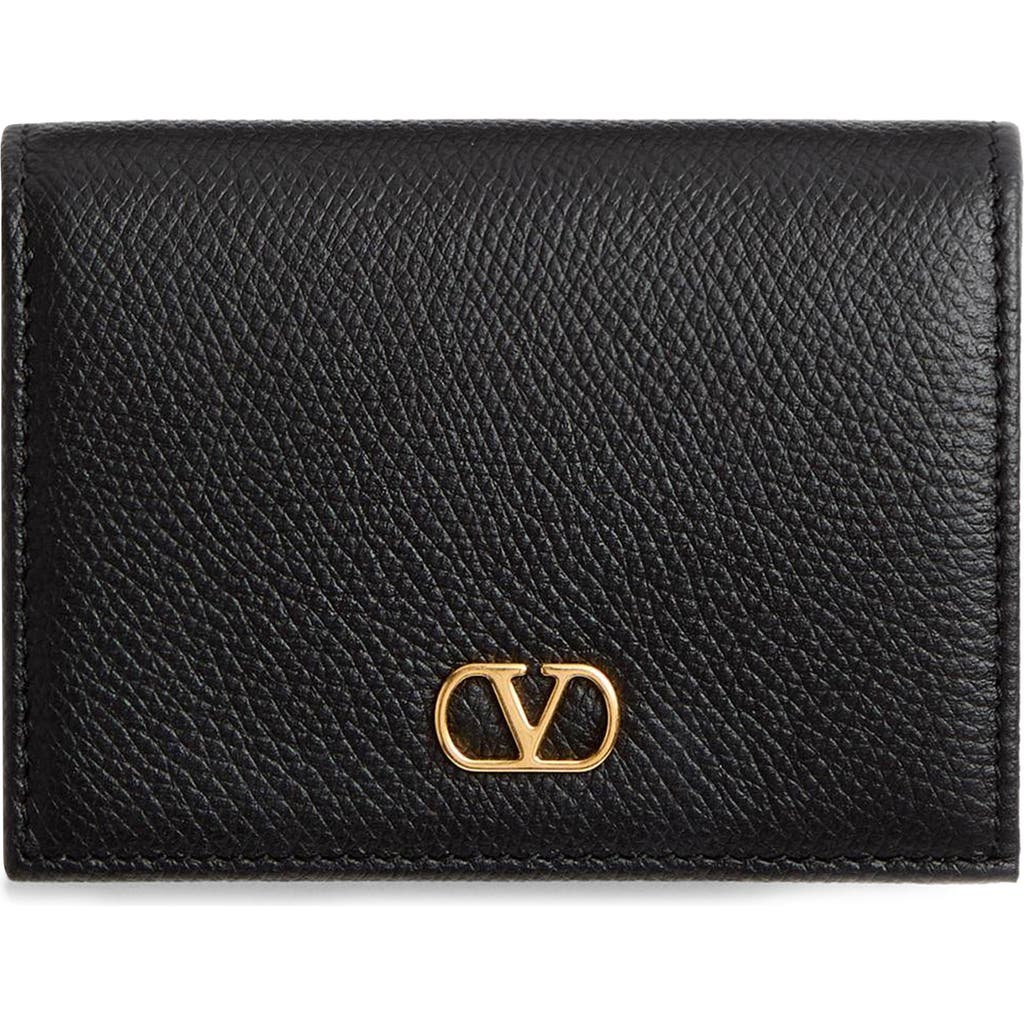 Valentino Womens Vlogo Signature Leather Wallet Nero In Black