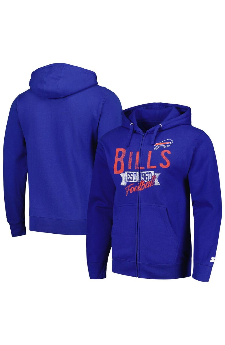 STARTER Men's Starter Royal Buffalo Bills Domestic Post Season Full-Zip Hoodie, Main, color, 