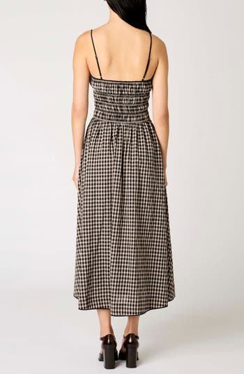 Thomas Gingham Check Cotton Midi Dress