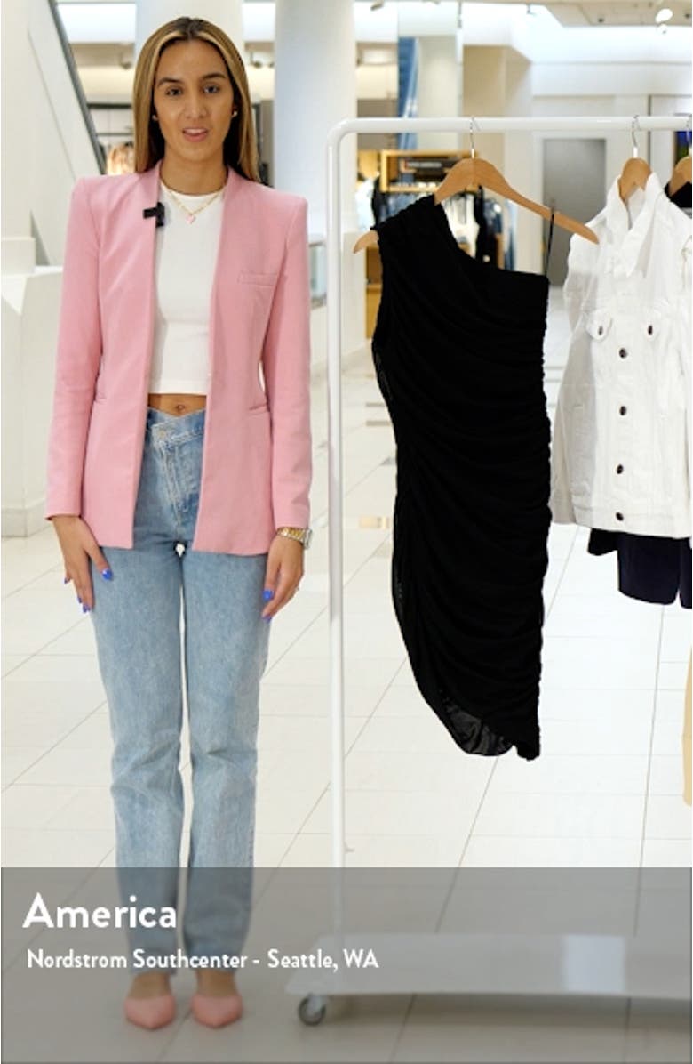 One-Shoulder Ruched Sheath Dress, sales video thumbnail