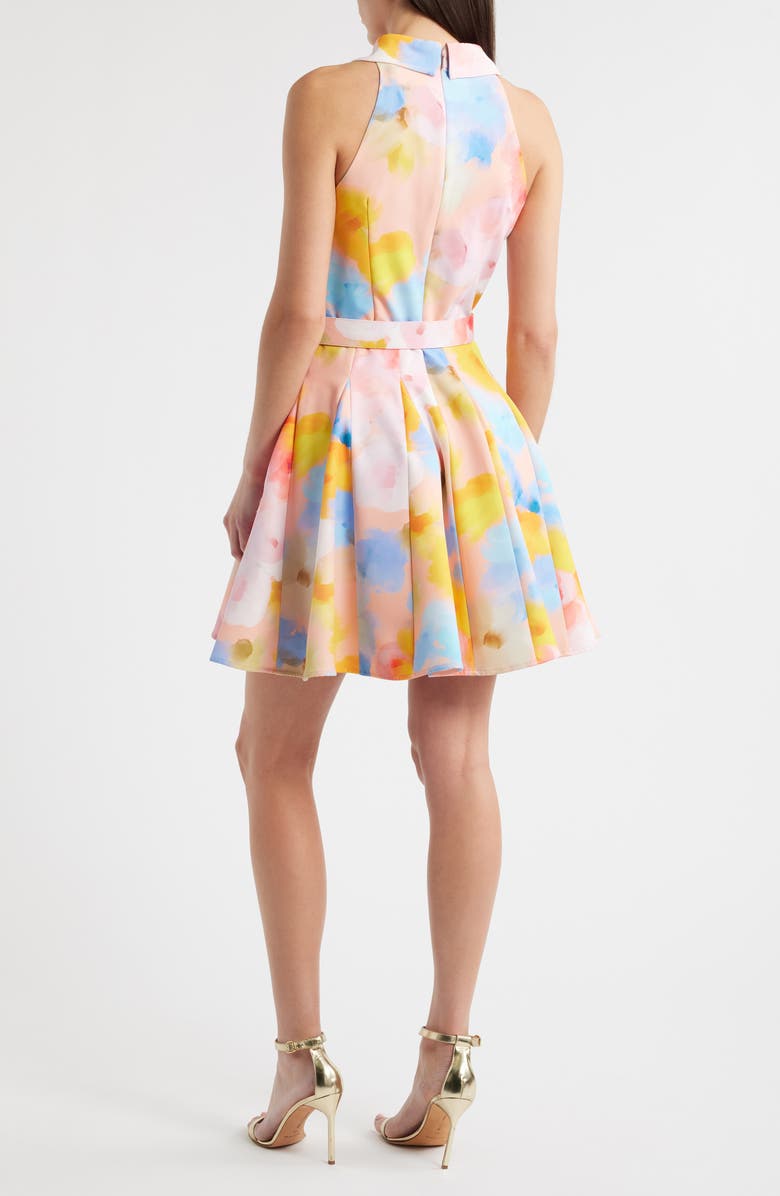 Jewel Badgley Mischka Sleeveless Mini Shirtdress, Alternate, color, Green Multi