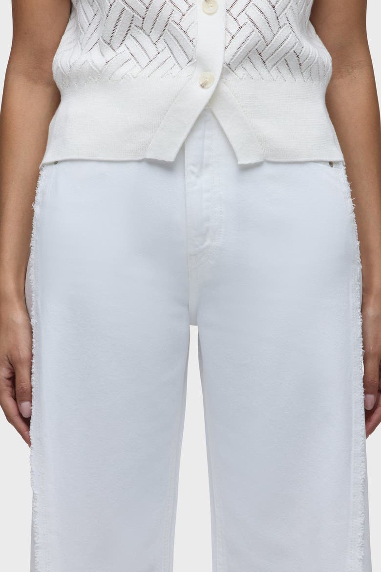 Jodie Frayed Seam Loose Wide Leg, Alternate, color, WHITE
