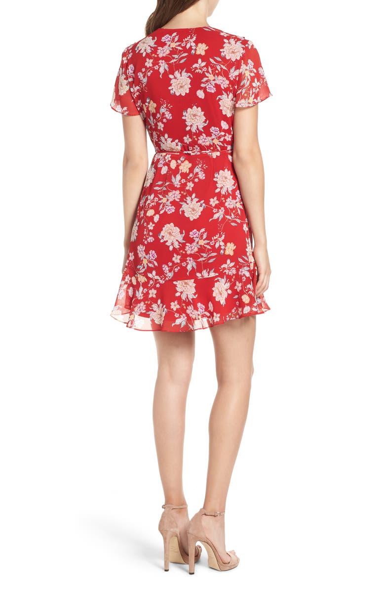 All in Favor Colie Ruffle Wrap Dress, Alternate, color,