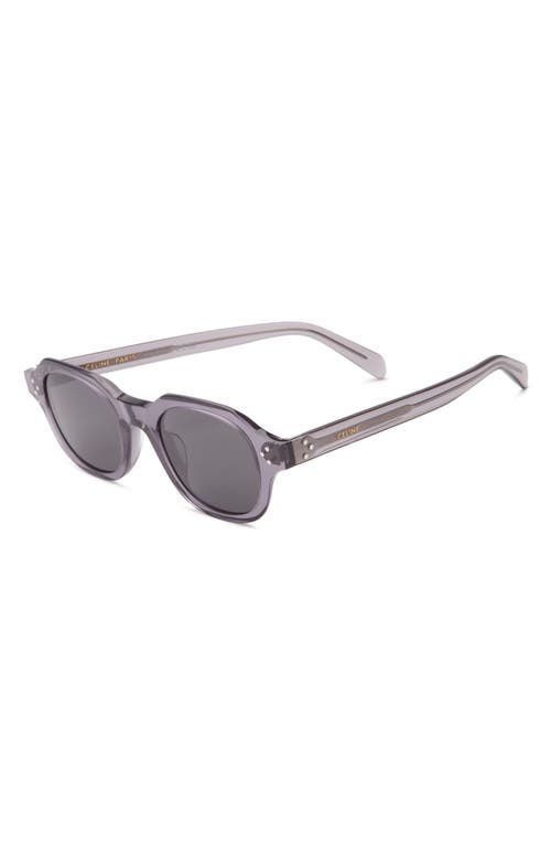 Celine 3 Dots 48mm Round Sunglasses In White