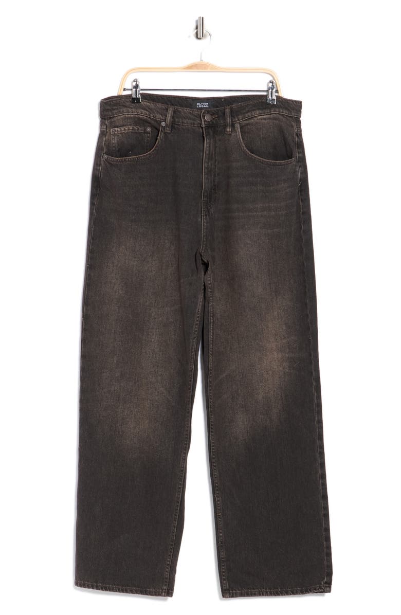 OLIVER LOGAN Baggy Wide Leg Jeans, Main, color, Brown Tint