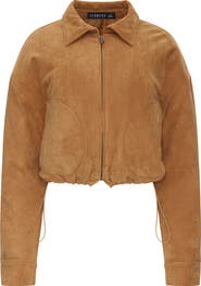 LIONESS Serrano Faux Suede Bomber Jacket