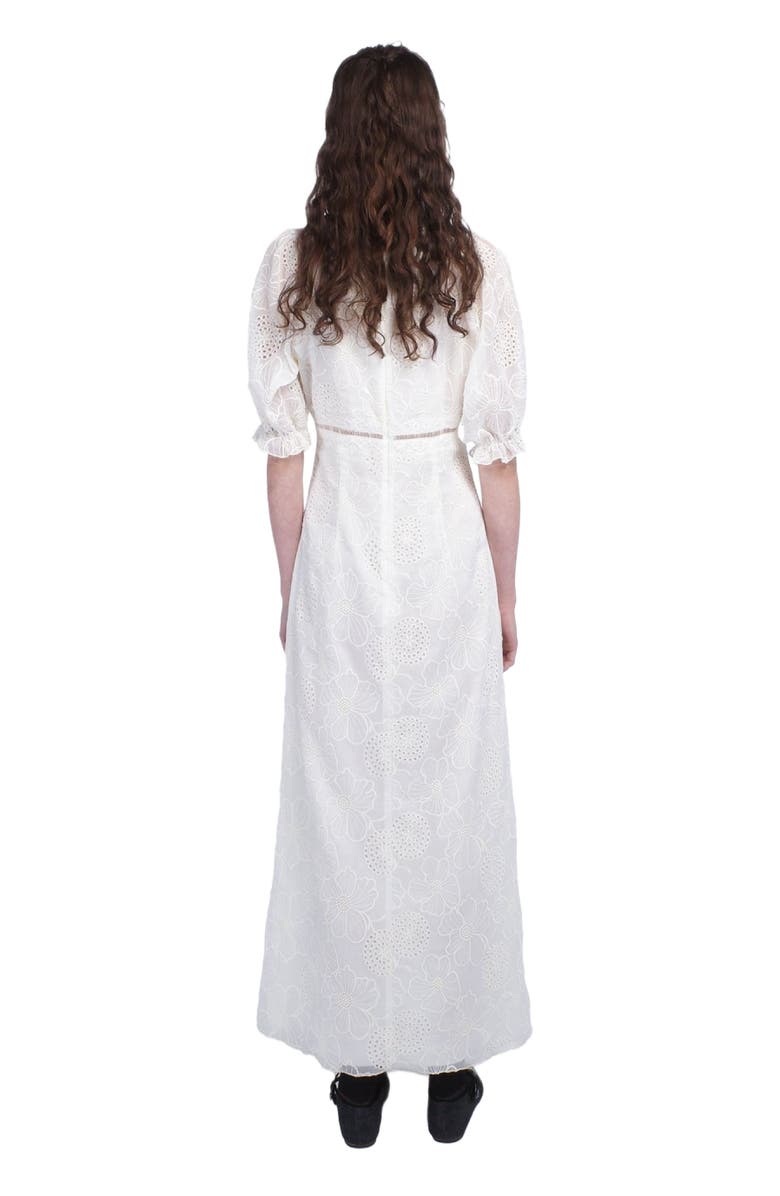 Anna Sui Poppy Embroidered Chiffon Dress, Alternate, color, 