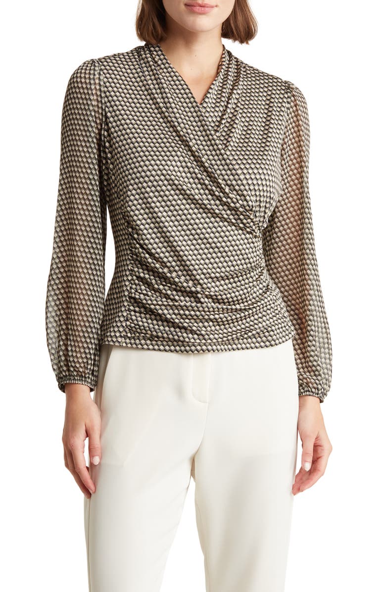 CHENAULT Wrap Style Long Sleeve Top, Main, color,