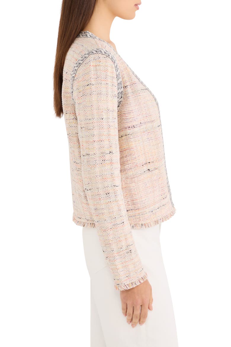 Fringe Trim Cotton Blend Jacket, Alternate, color, ORANGE MULTI