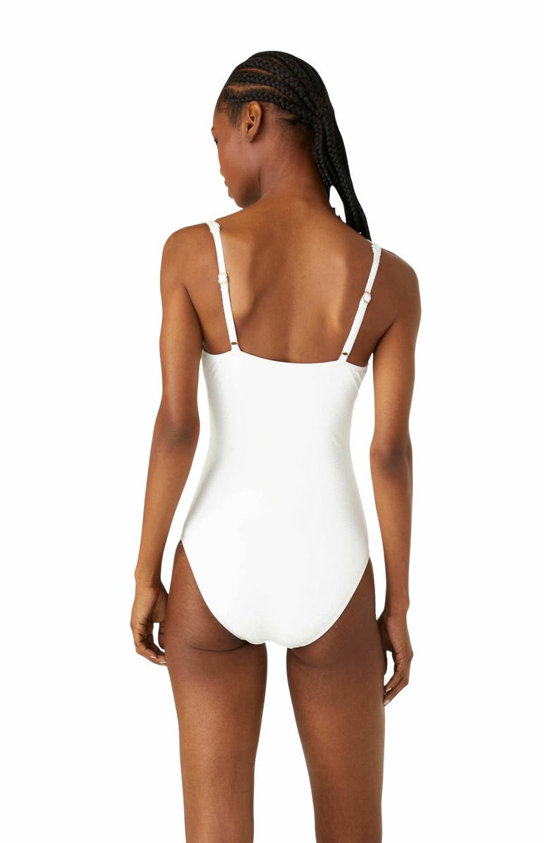 Kate Spade New York Plunge One Piece Swimsuit, Alternate, color,