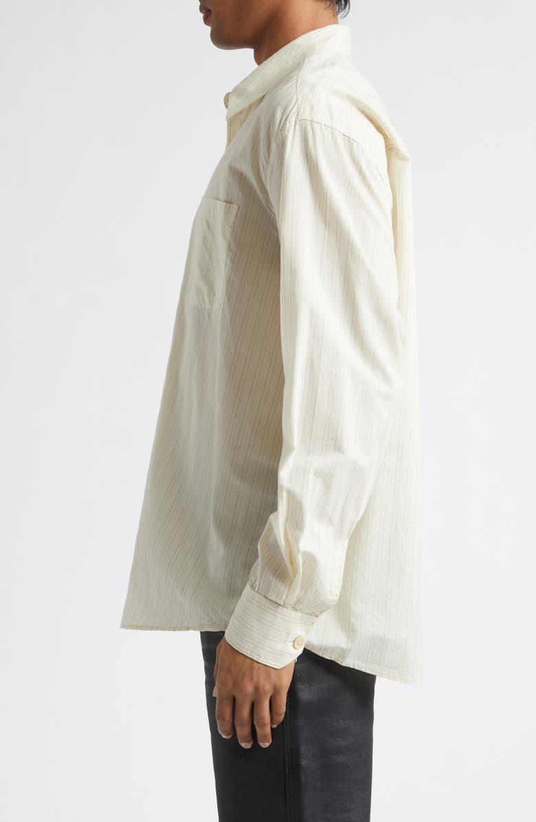 OUR LEGACY Above Stripe Button-Up Shirt, Alternate, color, Faded Bone Windstripe Lyocell