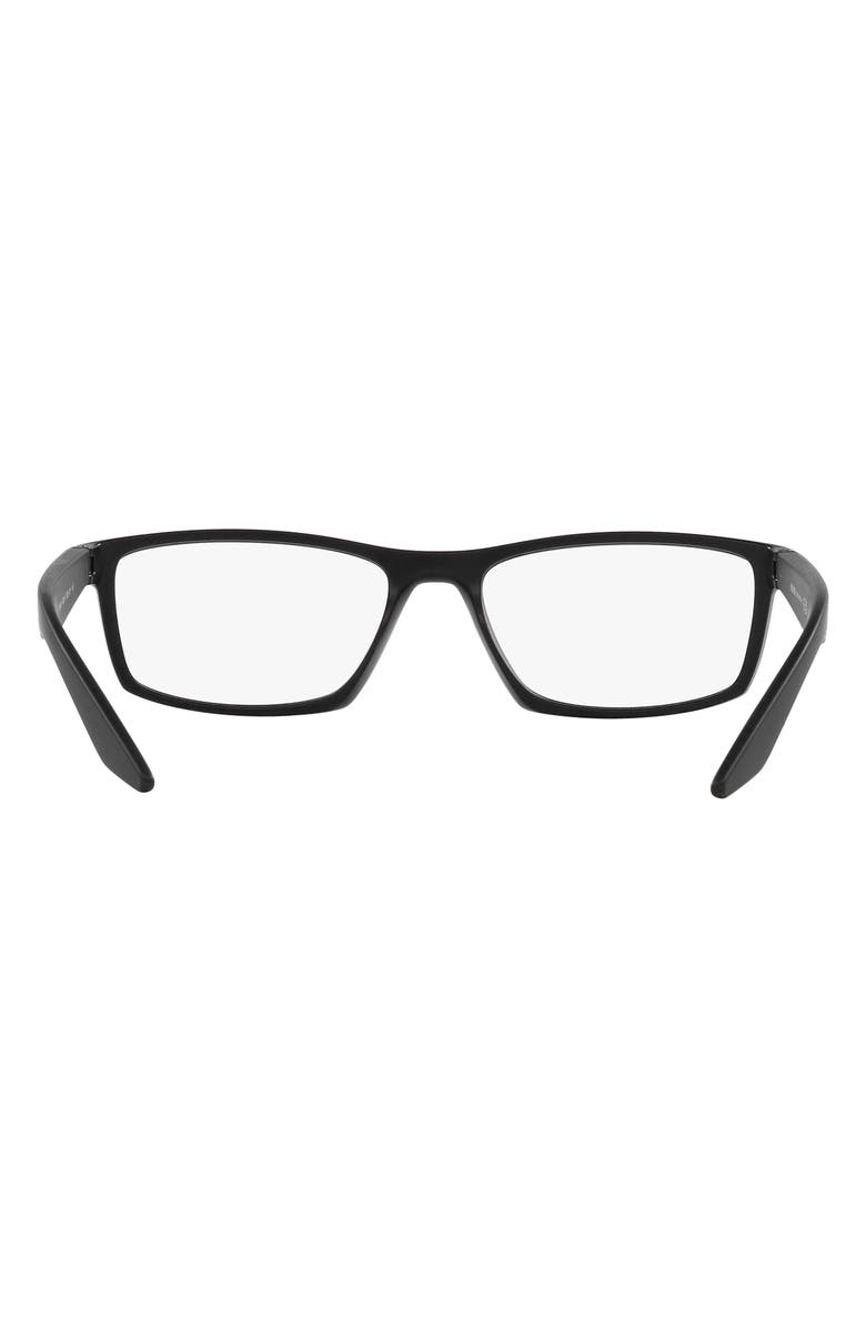 Prada Linea Rossa 56mm Rectangular Optical Glasses, Alternate, color, 