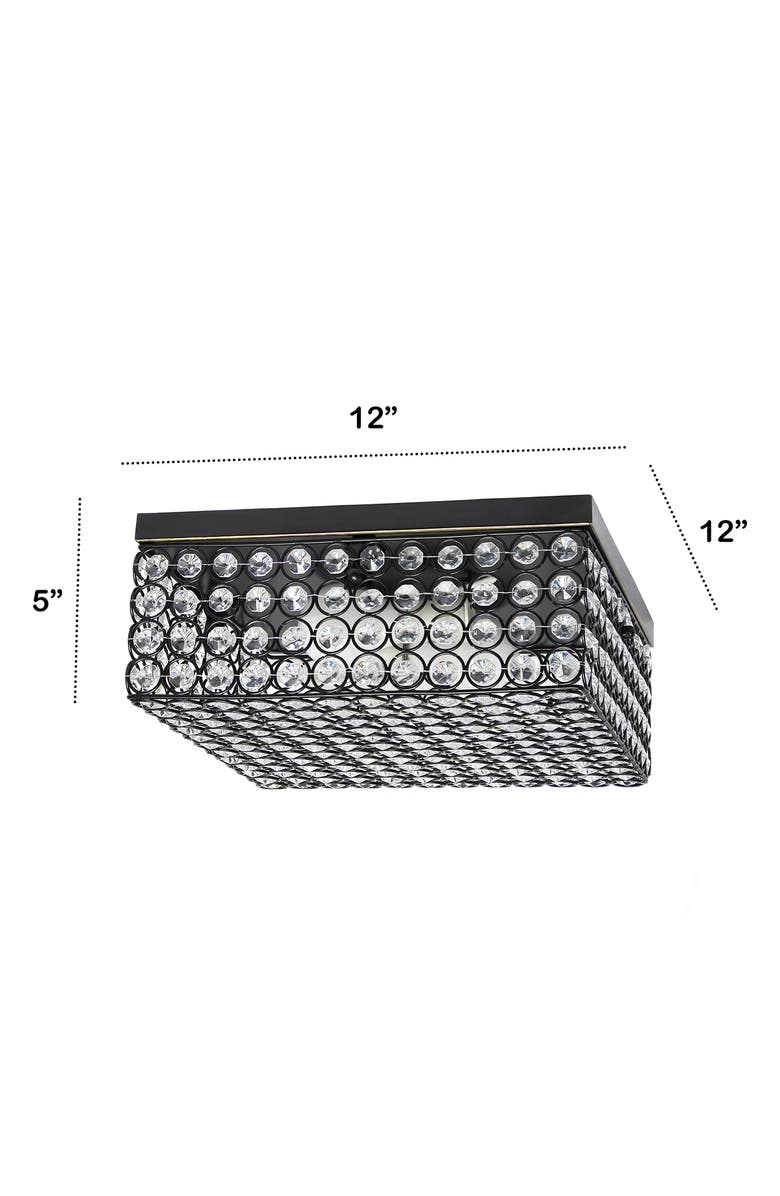 LALIA HOME Glam 2 Light Square Crystal Flush Mount, Alternate, color, 