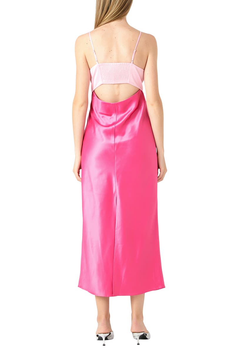 Endless Rose Colorblock Satin Midi Cocktail Dress, Alternate, color,