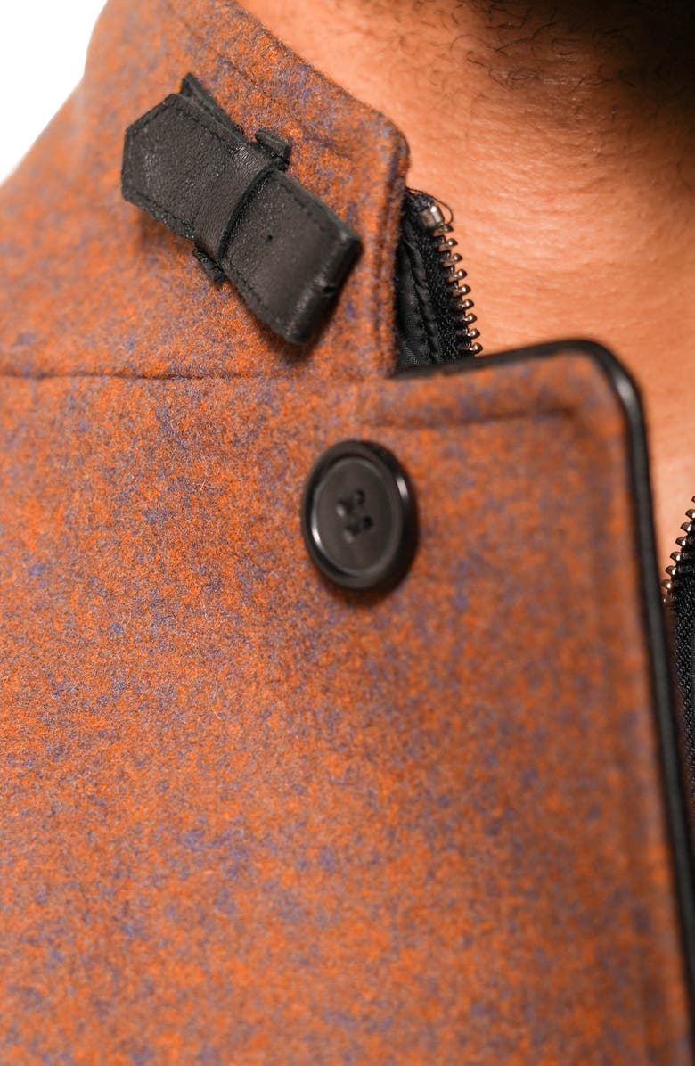 Maceoo Orange Wool Blend Car Coat with Quilted Bib, Alternate, color, Orange