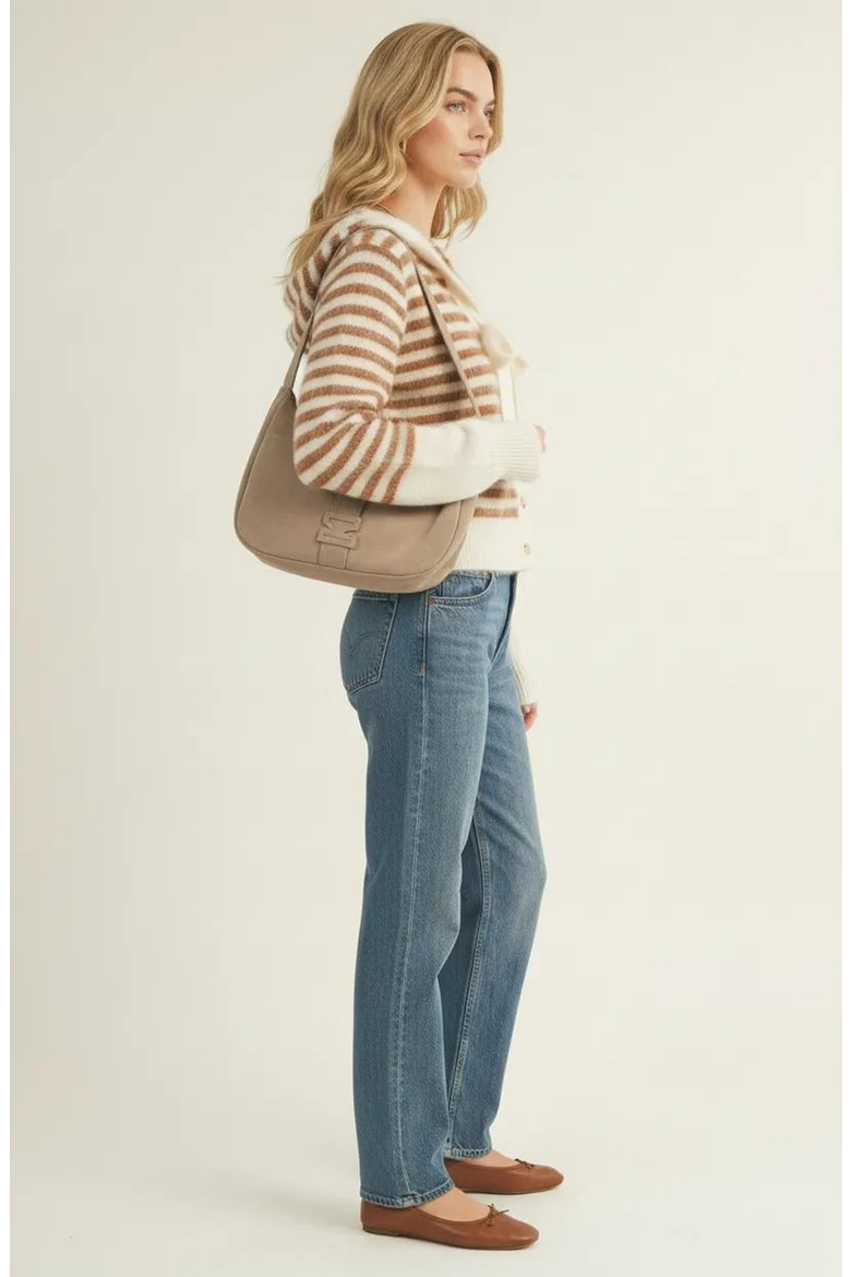 Striped Button-Up Cardigan Hoodie with Ribbon Tie and Ribbed Hem, Alternate, color, Ivory / Brown Stripes