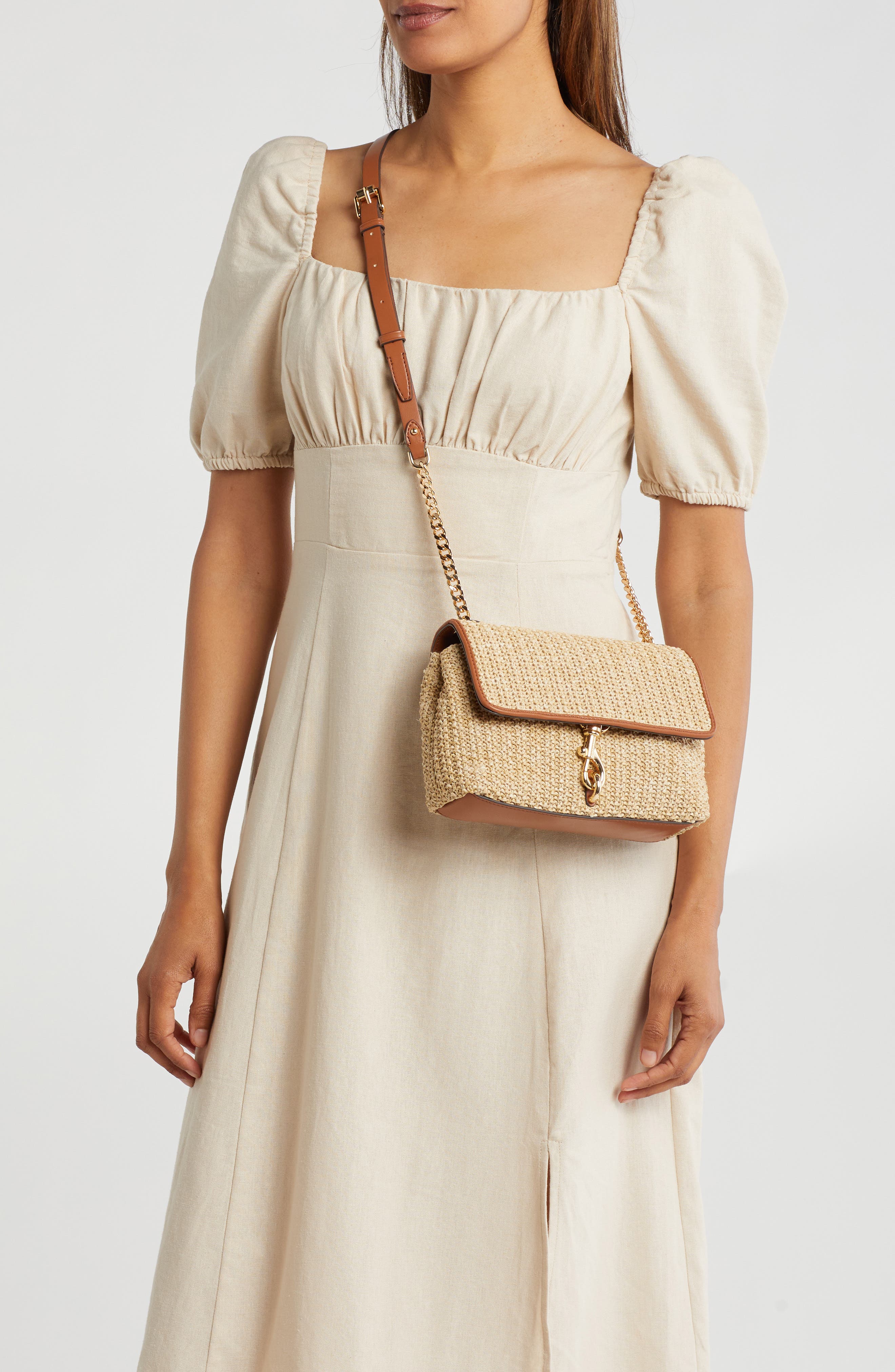 Rebecca Minkoff Edie Straw Crossbody Bag, Alternate, color, 
