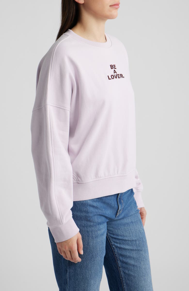 BOSS Orange Ever Valentine Graphic Cotton Sweatshirt, Alternate, color, Purple