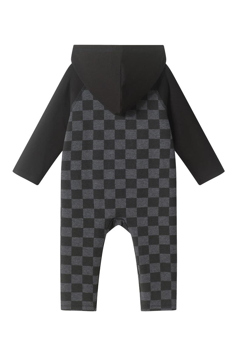 Skeleton Glow in the Dark Hooded Romper, Alternate, color, BLACK/ GREY