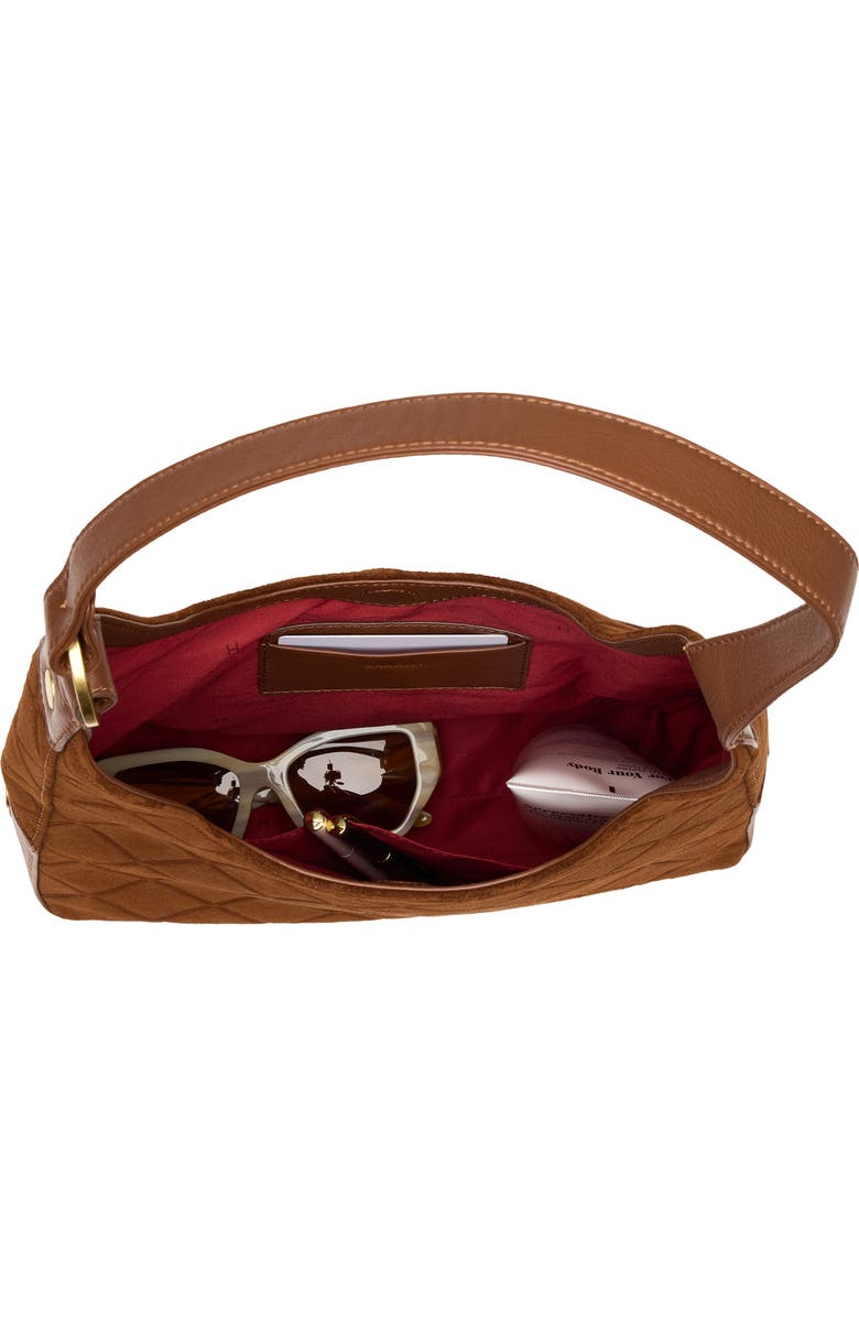 HAMMITT Medium Tim Leather Shoulder Bag, Alternate, color, Chocolate Diamond Suede/Gold