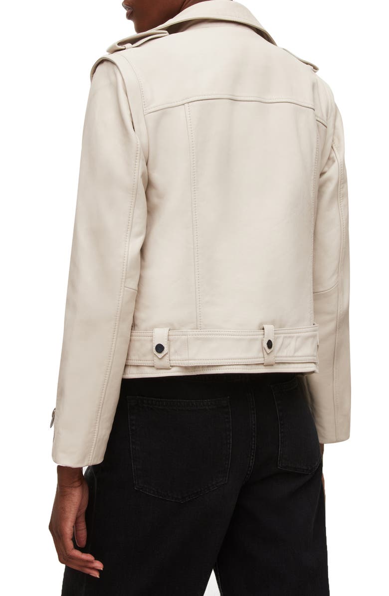 AllSaints Morgan Convertible Leather Biker Jacket, Alternate, color, 