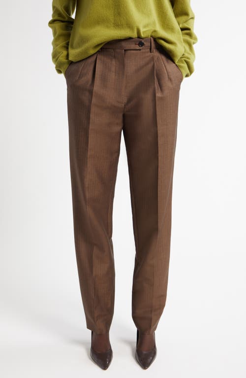 Shop The Row Norbert Mohair & Wool Pleat Front Pants In Dark Beige