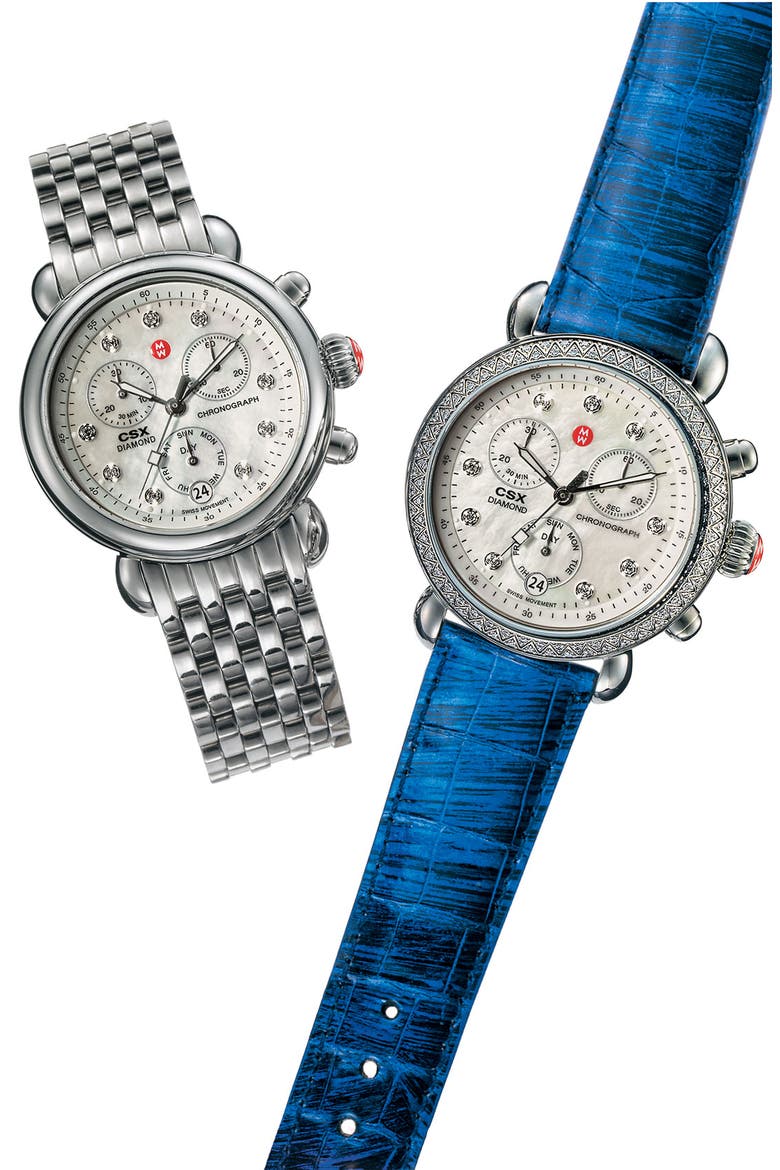 'CSX-36' Diamond Dial Watch Case, 36mm, Alternate, color, SILVER