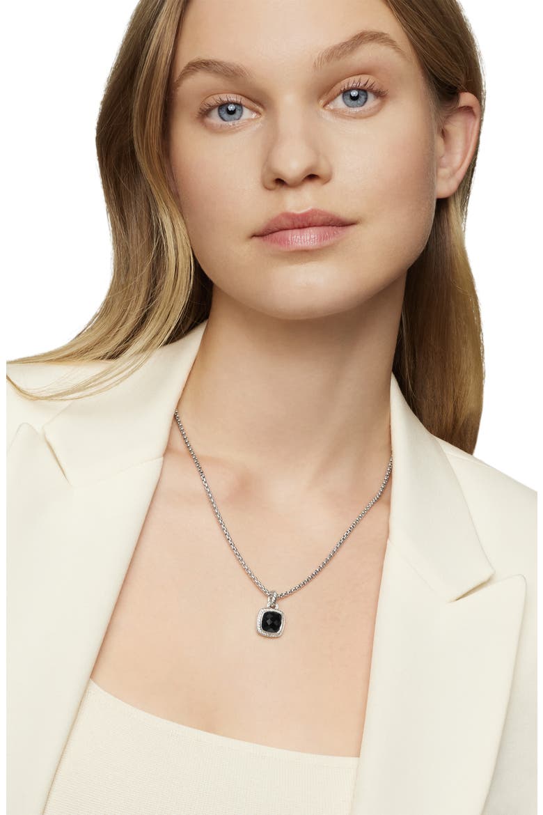 Albion Pendant with Diamonds, Alternate, color, BLACK ONYX
