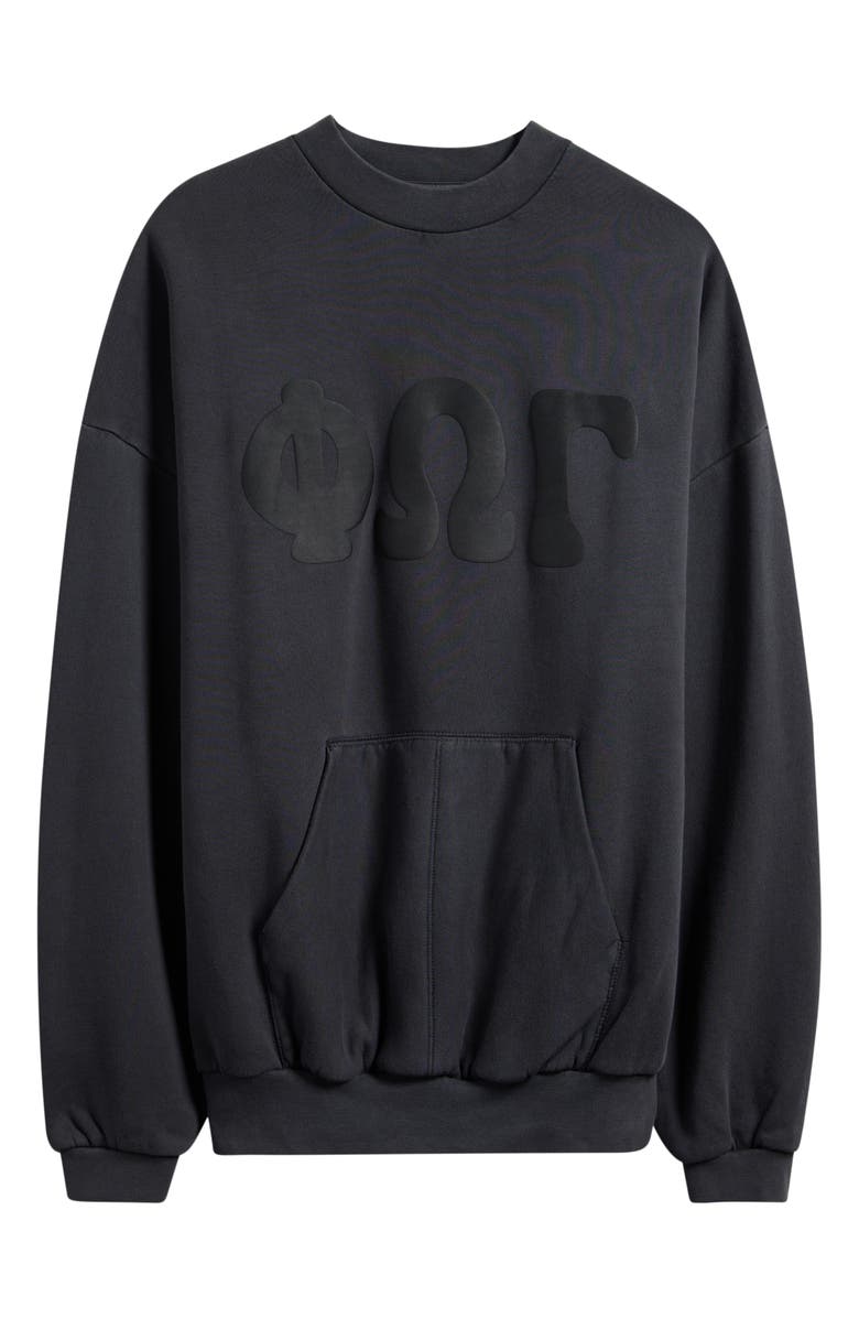 Fear of God Essentials '90s Graphic Crewneck Sweatshirt, Alternate, color, Washed Iron Grey